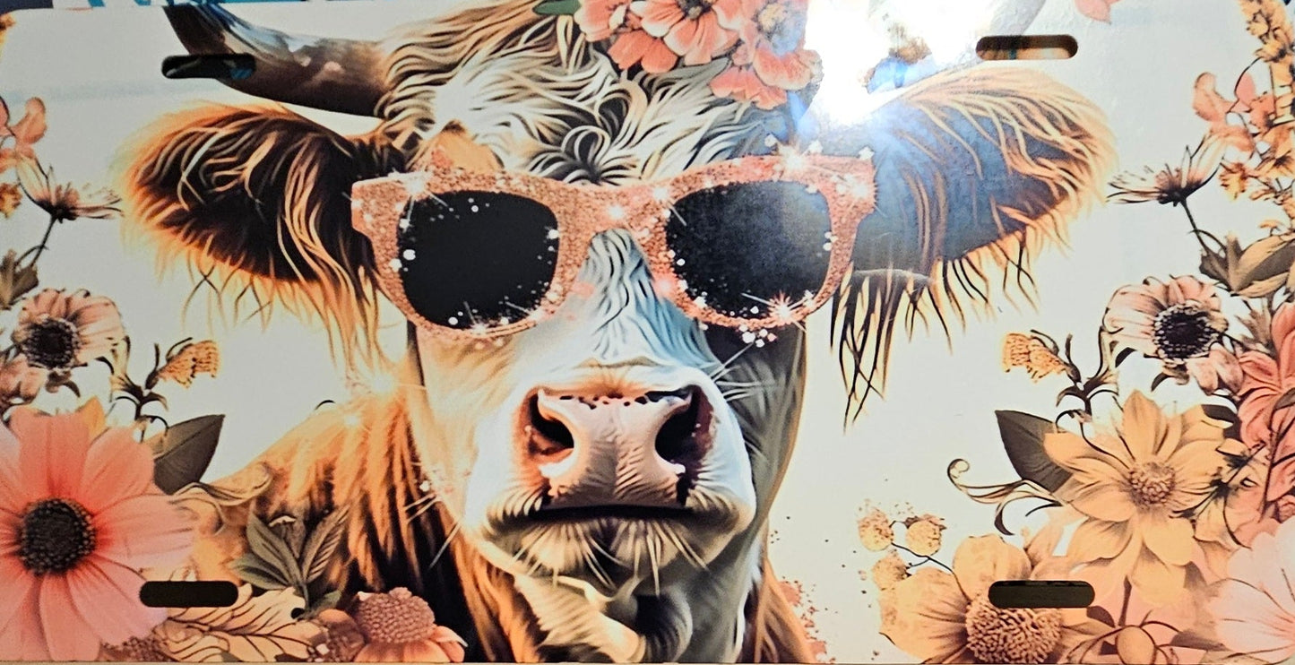 Cute cow Custom License plate