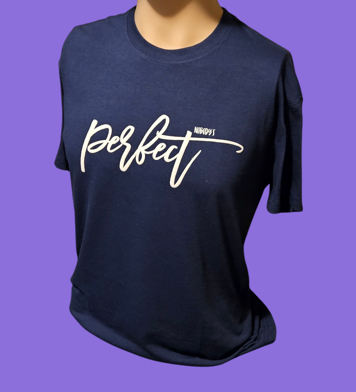 Very soft t-shirt with the word perfect across the chest. It has puff vinly that changes color in the sunlight.