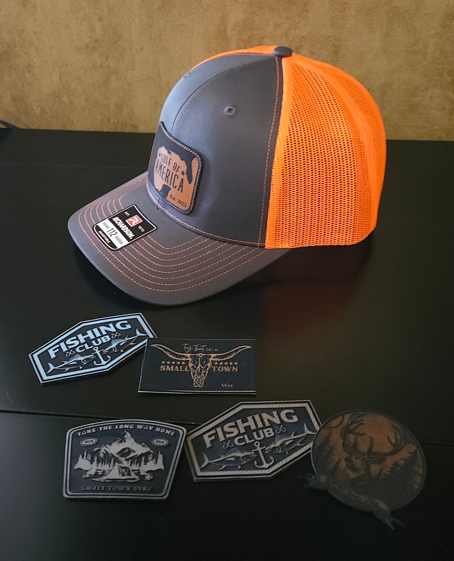 Gray/Neon orange trucker hat
