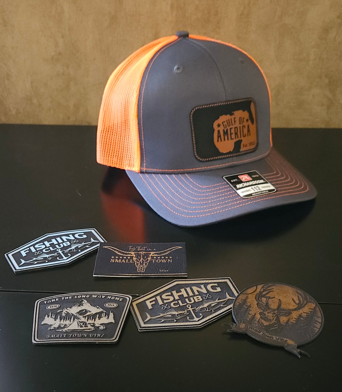 Gray/Neon orange trucker hat