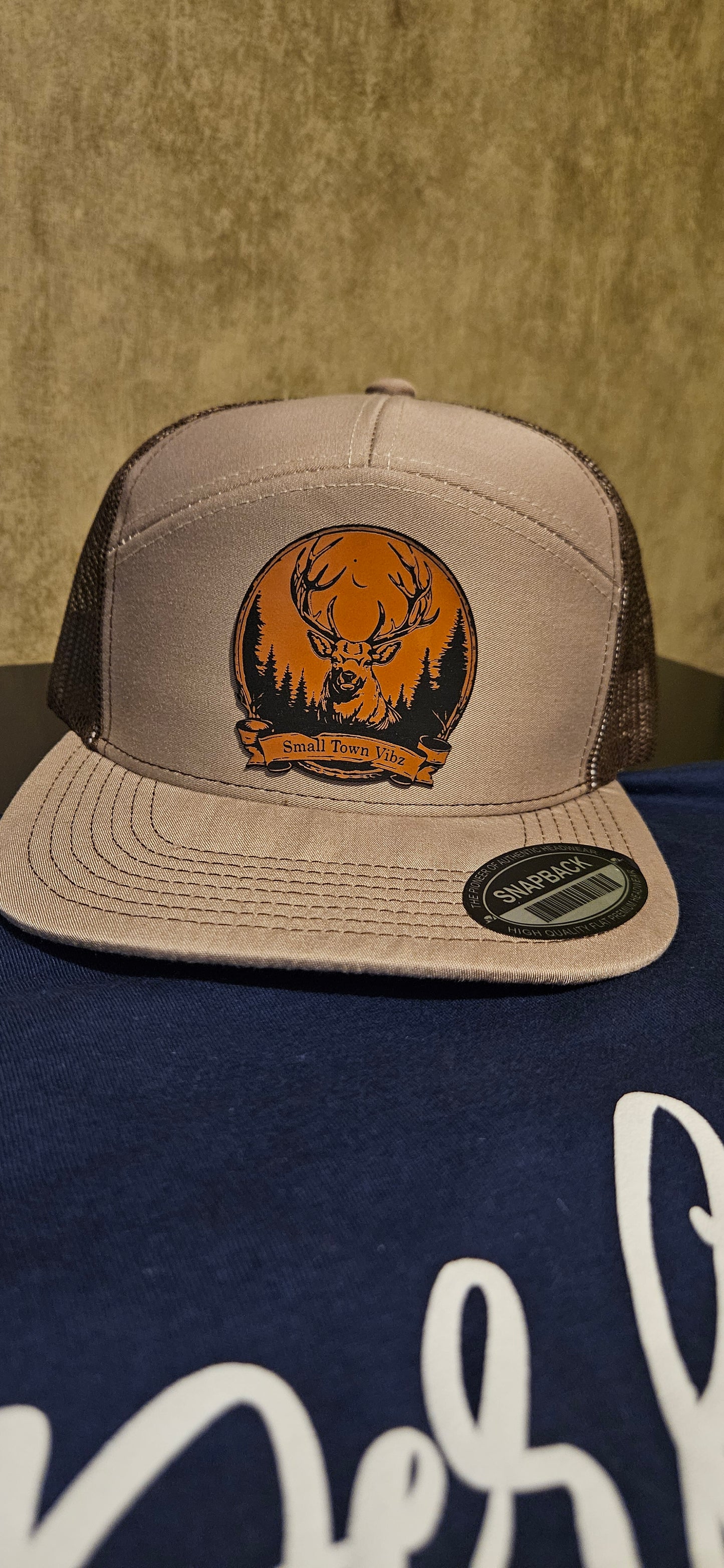 Leather patch trucker Hat