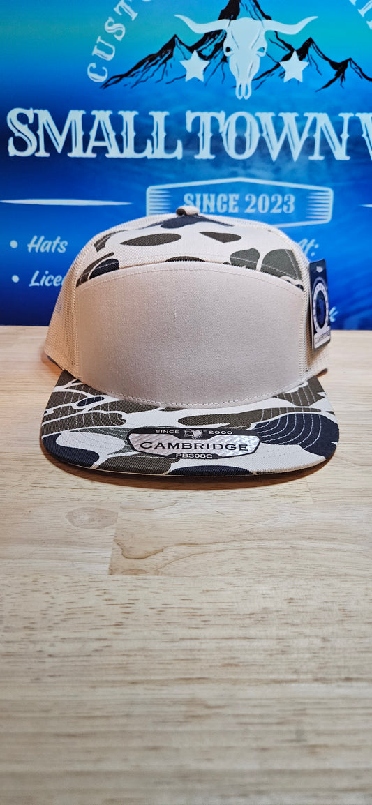 7-Panel Trucker Hat white camo