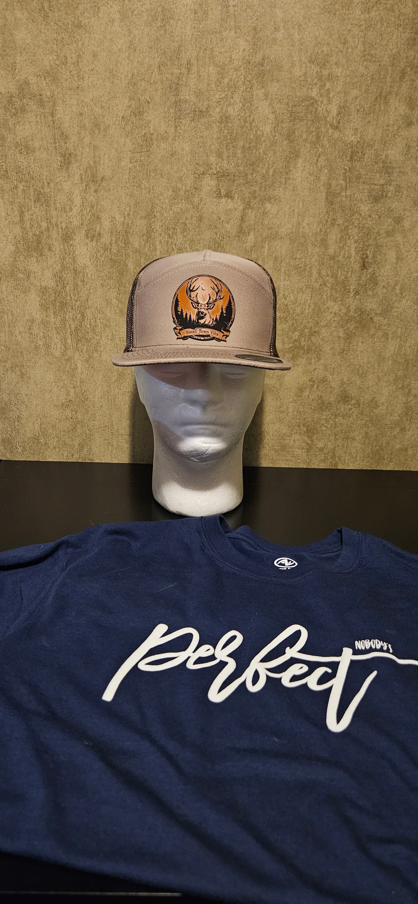 Leather patch trucker Hat