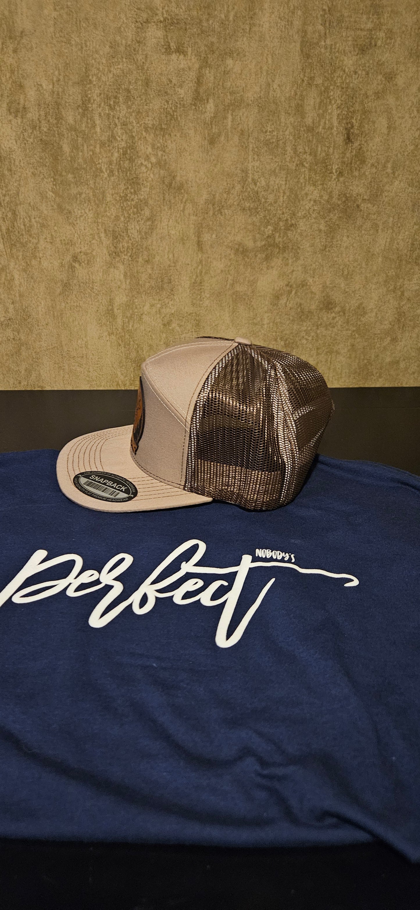 Leather patch trucker Hat