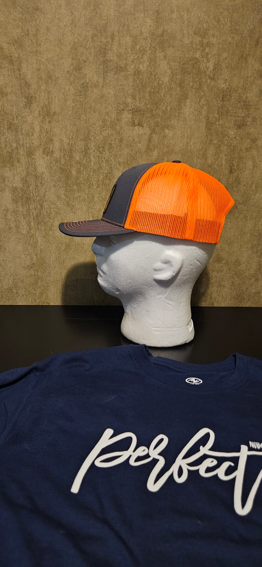 Gray/Neon orange trucker hat