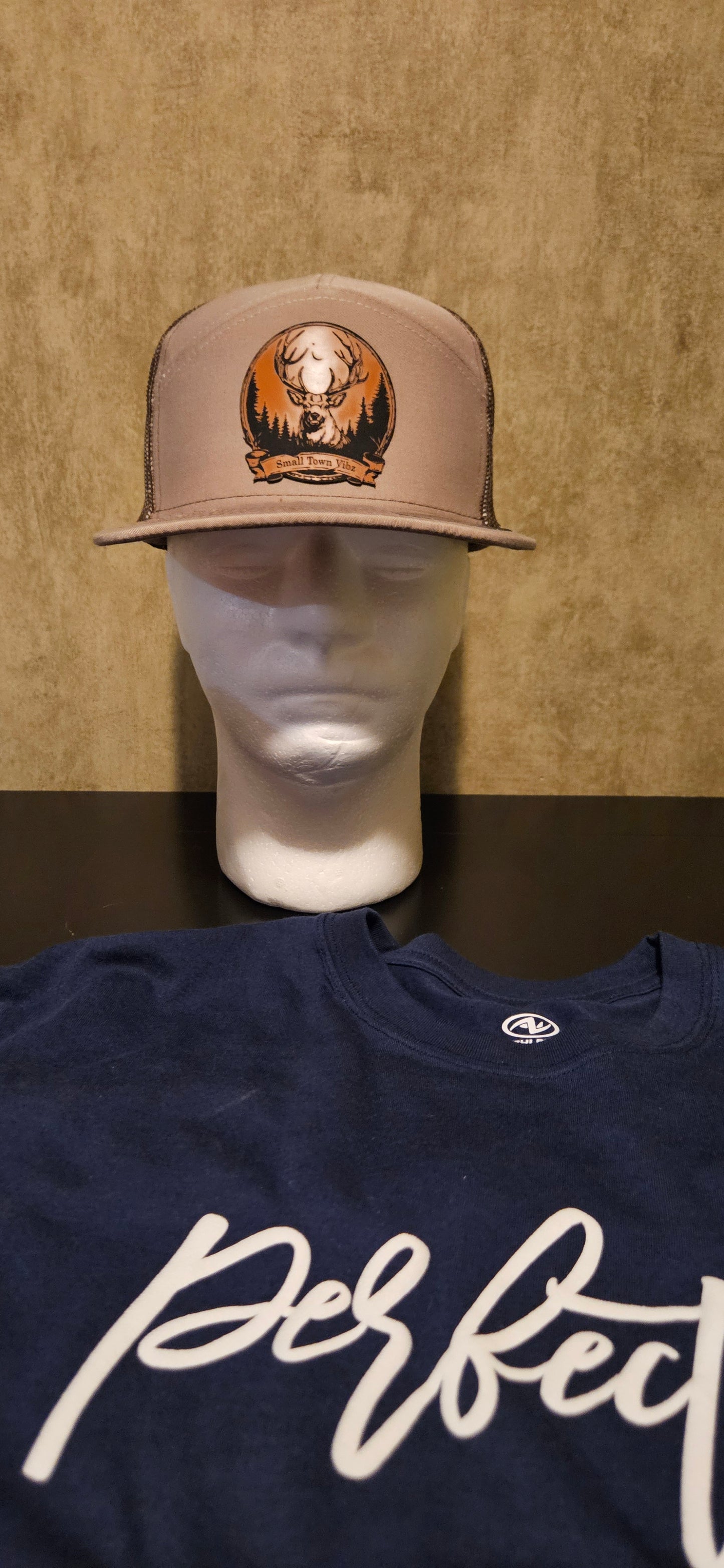 Leather patch trucker Hat