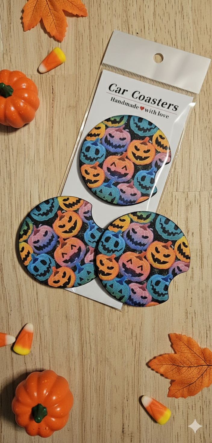 Halloween car coasters