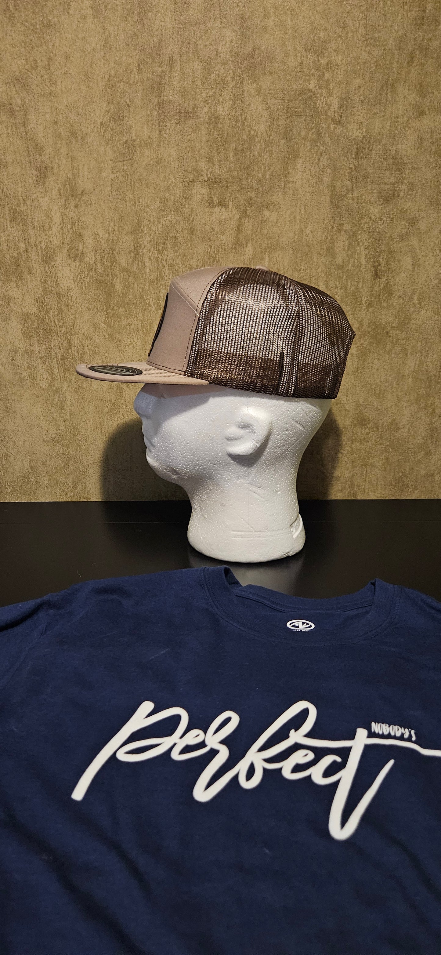 Leather patch trucker Hat