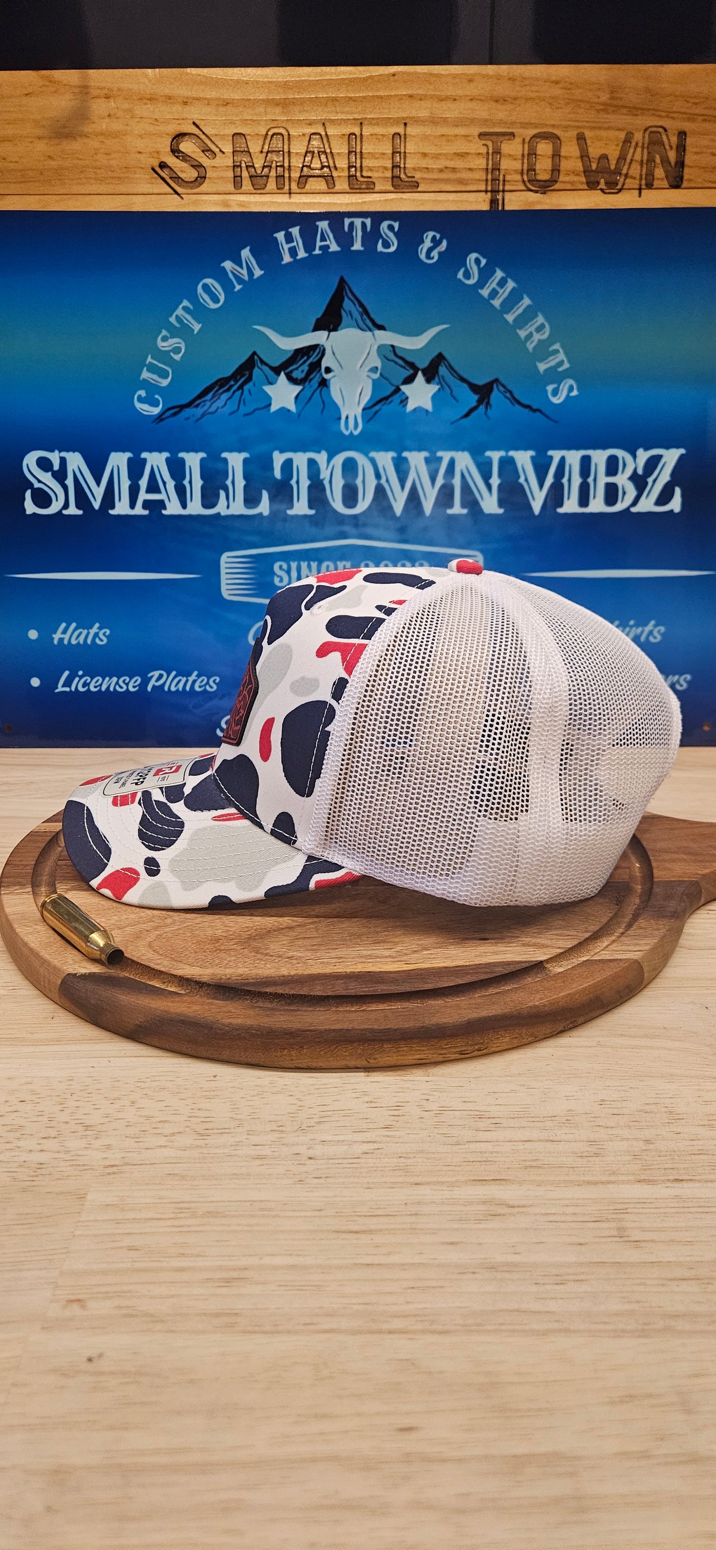 White Camo Trucker Hat with duck image