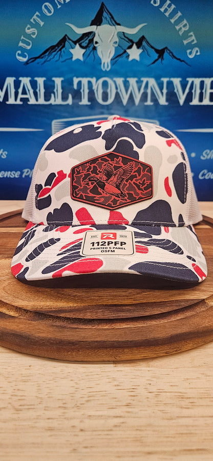 White Camo Trucker Hat with duck image