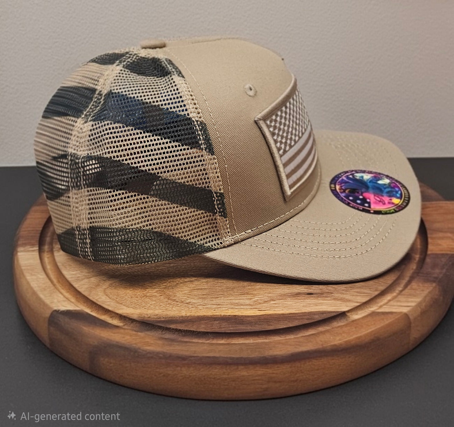 Khaki/ Tree camo Trucker hat