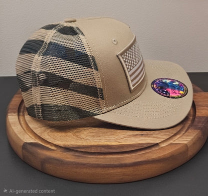 Khaki/ Tree camo Trucker hat