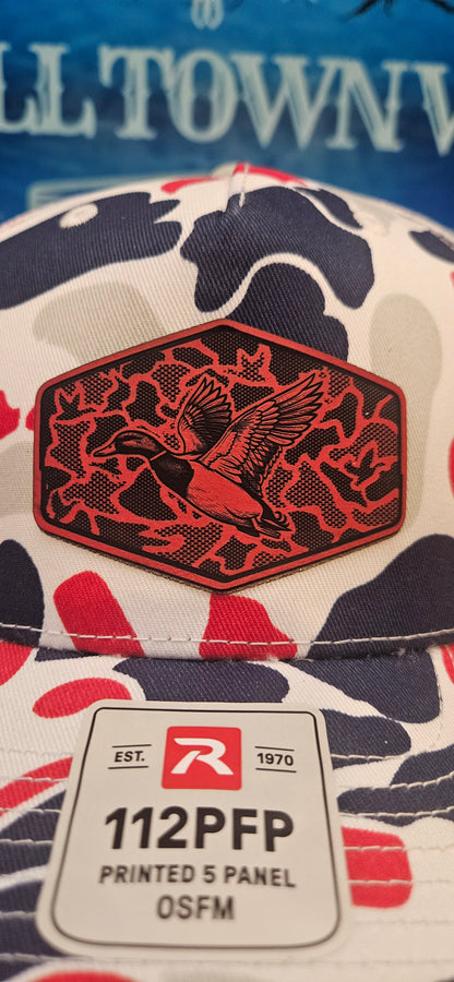 White Camo Trucker Hat with duck image
