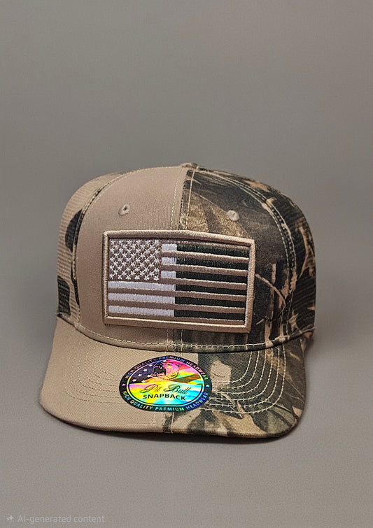 Khaki/ Tree camo Trucker hat