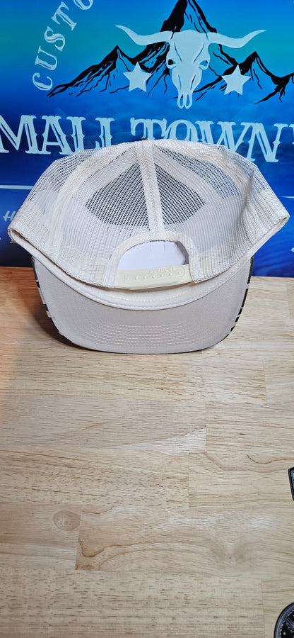 7-Panel Trucker Hat white camo