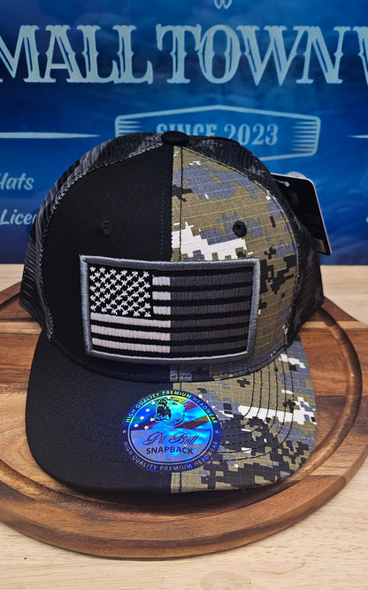 USA Flag Half & Half Trucker